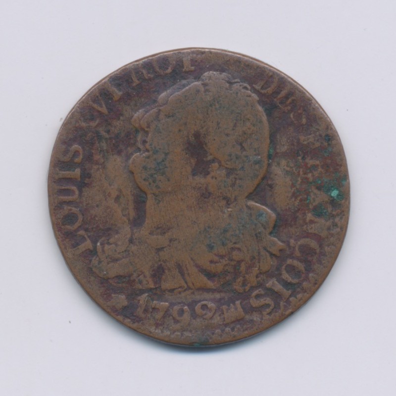 Louis XVI - 6 Deniers type françois - 1792 MA Marseille - B/TB