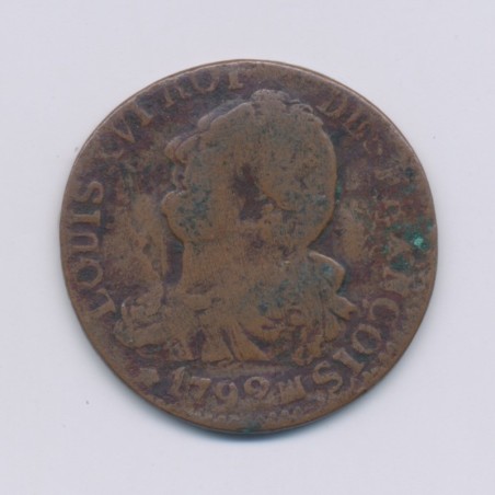 Louis XVI - 6 Deniers type françois - 1792 MA Marseille - B/TB