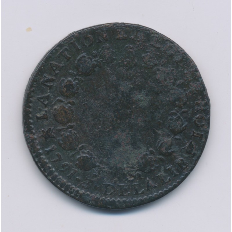 Louis XVI - 12 Deniers - 1791 MA Marseille - B/TB