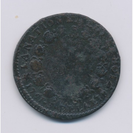 Louis XVI - 12 Deniers - 1791 MA Marseille - B/TB