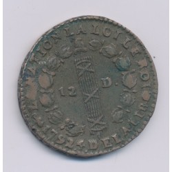 Louis XVI - 12 Deniers - 1792 Q Perpignan - TB+ 2