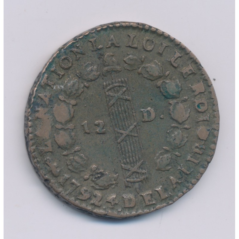 Louis XVI - 12 Deniers - 1792 Q Perpignan - TB+