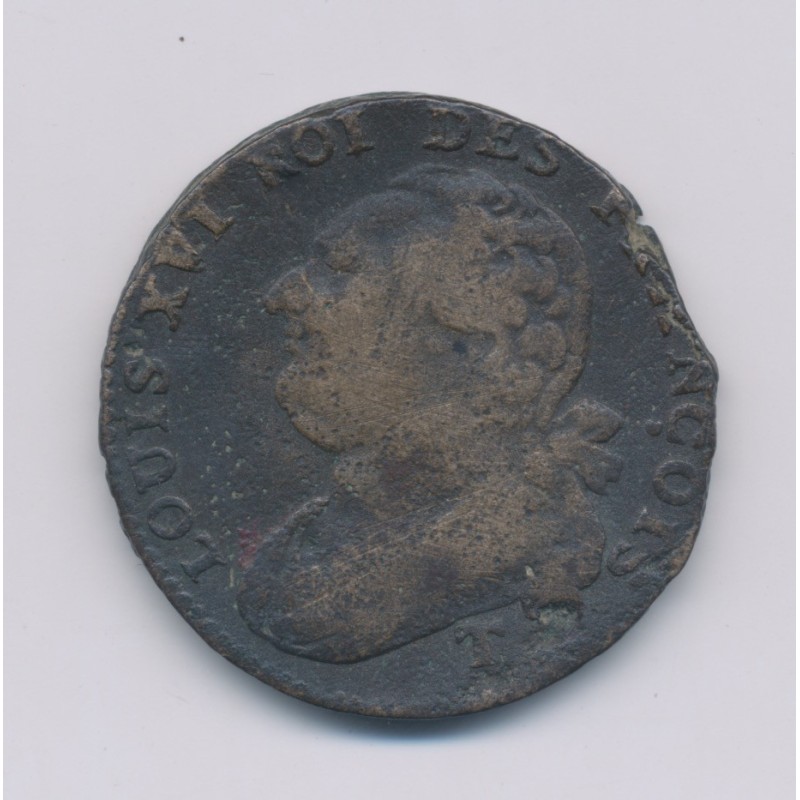 Louis XVI - 12 Deniers - 1792 T Nantes - TB