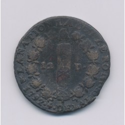 Louis XVI - 12 Deniers - 1792 T Nantes - TB 2