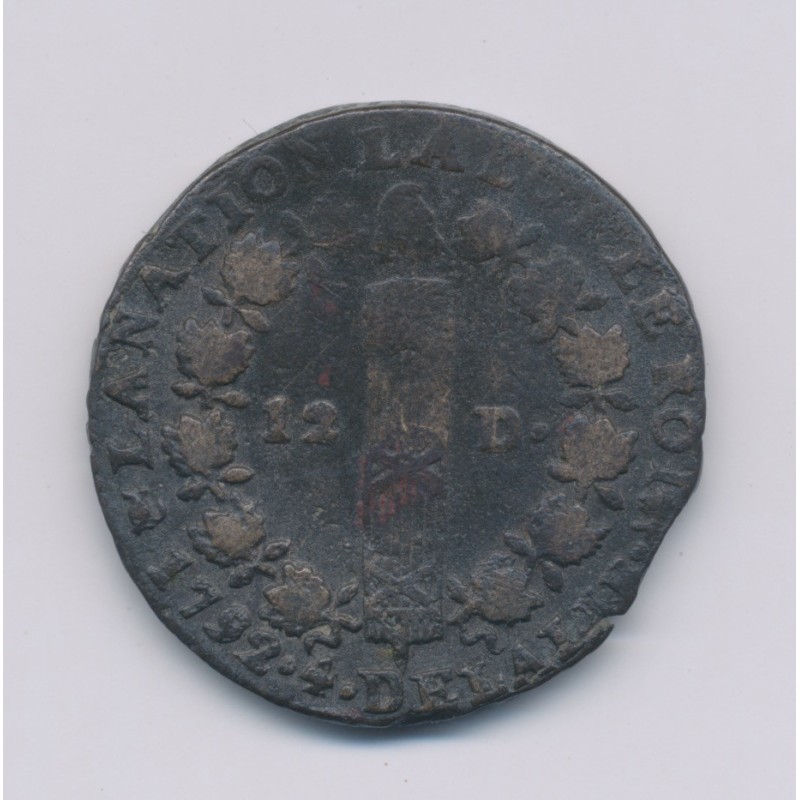 Louis XVI - 12 Deniers - 1792 T Nantes - TB