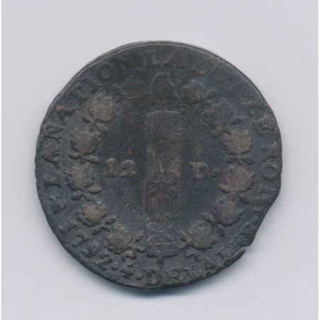 Louis XVI - 12 Deniers - 1792 T Nantes - TB