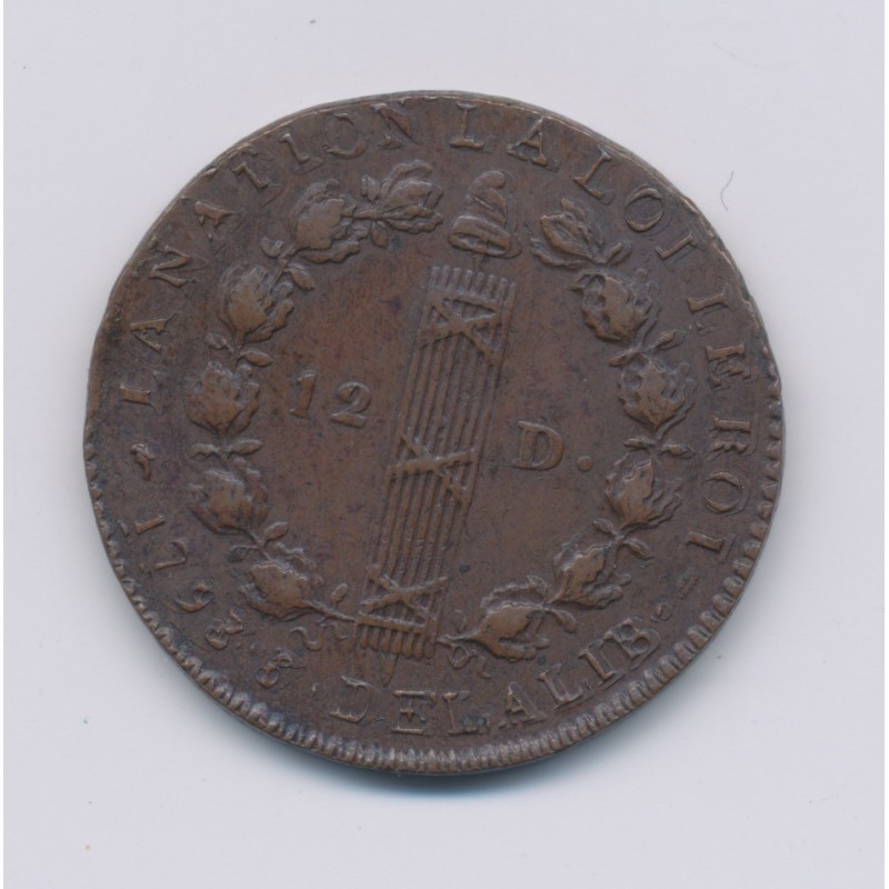 Louis XVI - 12 Deniers - 1793 D Lyon - TTB+