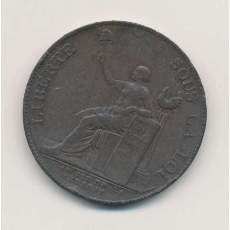 Monneron 2 Sols à la liberté assise - 1791 - AN 3 - TB/TTB