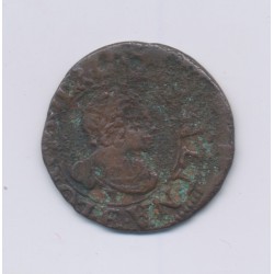 Louis XIII - Double tournois - 1638 E Tours - B/TB