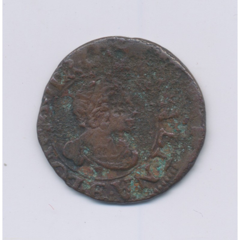 Louis XIII - Double tournois - 1638 E Tours - B/TB