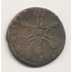 Louis XIV - 6 deniers dits dardennes - 1711 H La Rochelle
