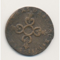 Louis XIV - 6 deniers dits dardennes - 1711 H La Rochelle 2