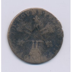 Louis XIV - 6 deniers dits dardennes - 1711 N Montpellier - B/TB
