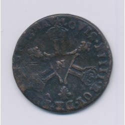 Louis XIV - 6 deniers dits dardennes - 1712 N Montpellier - TB