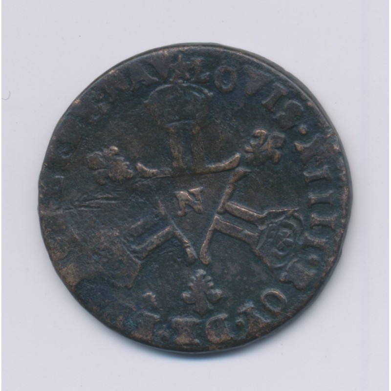 Louis XIV - 6 deniers dits dardennes - 1712 N Montpellier - TB
