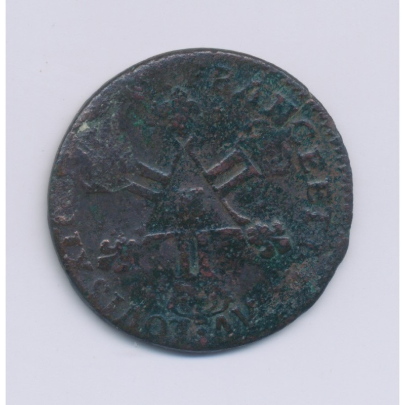Louis XIV - 6 deniers dits dardennes - 1710 H La Rochelle - TB
