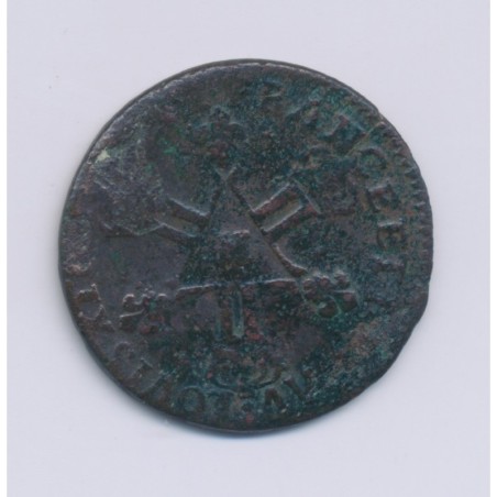 Louis XIV - 6 deniers dits dardennes - 1710 H La Rochelle - TB
