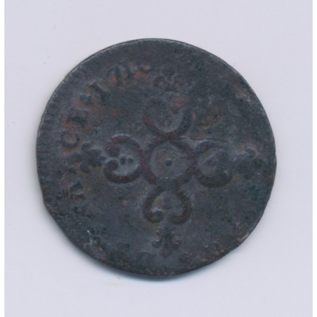 Louis XIV - 6 deniers dits dardennes - 1710 H La Rochelle - TB