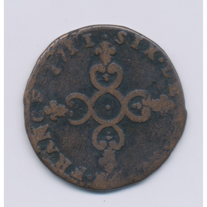 Louis XIV - 6 deniers dits dardennes - 1711 Aix - TB