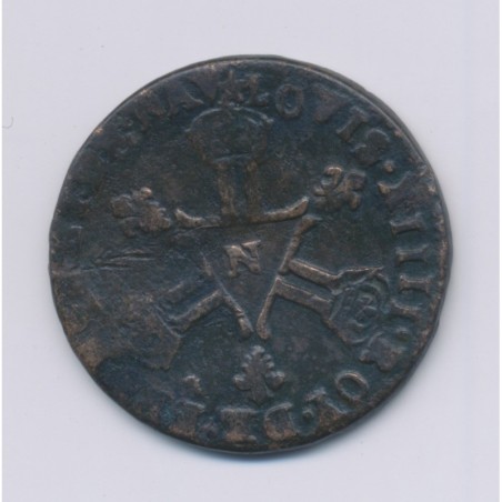 Louis XIV - 6 deniers dits dardennes - 1711 N Montpellier - TB/TB+