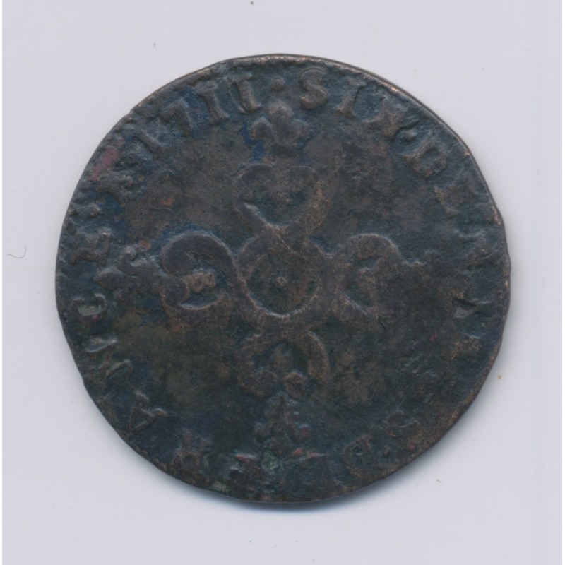 Louis XIV - 6 deniers dits dardennes - 1711 N Montpellier - TB/TB+