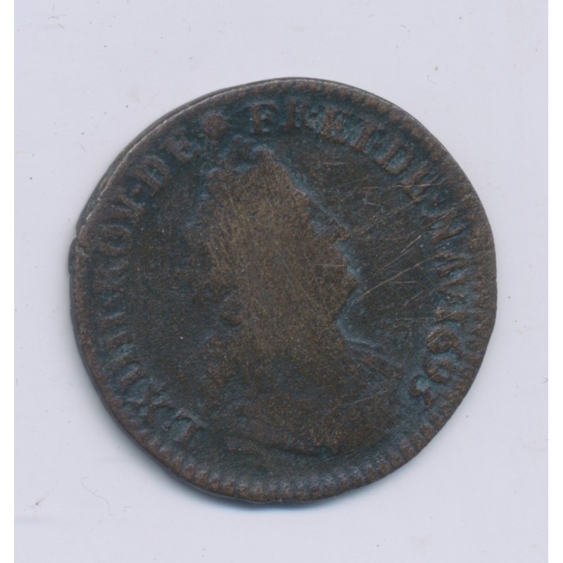 Louis XIV - Liard de France - 1693 L couronné Lille - cuivre - B/TB