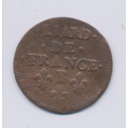Louis XIV - Liard de France - 1655 B Rouen - cuivre - B/TB