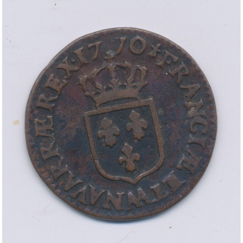 Louis XV - 1/2 Sol à la vieille tête - 1770 AA Metz - cuivre - TB+