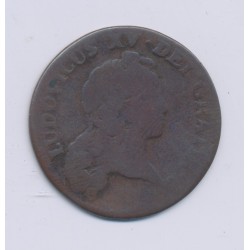 Louis XV - 1/2 Sol à la vieille tête - 1772 Aix - cuivre - B
