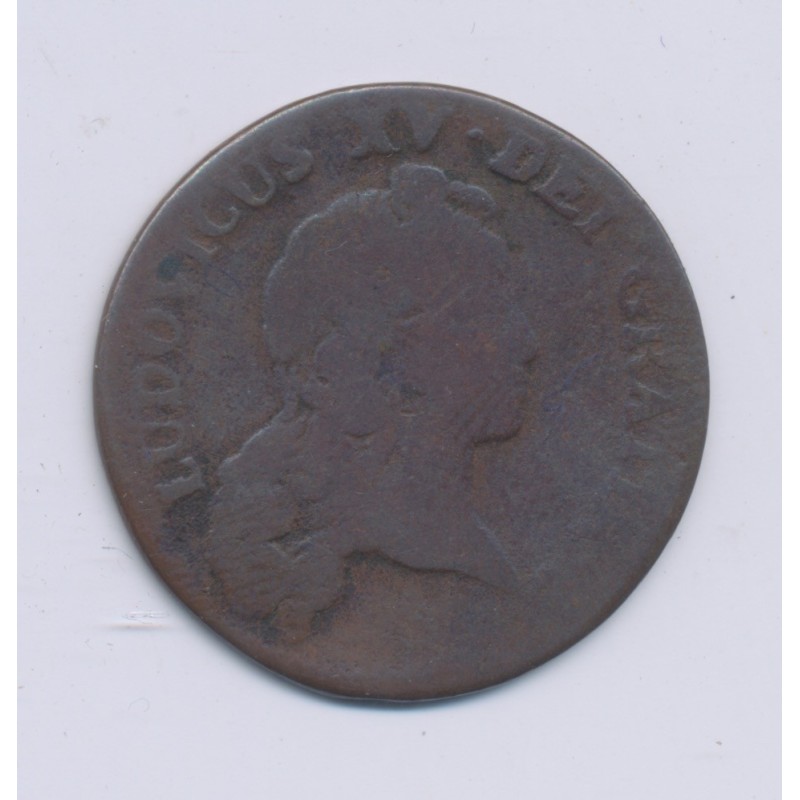 Louis XV - 1/2 Sol à la vieille tête - 1772 Aix - cuivre - B