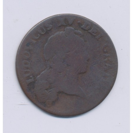 Louis XV - 1/2 Sol à la vieille tête - 1772 Aix - cuivre - B