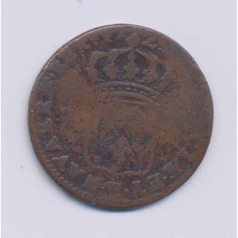 Louis XV - 1/2 Sol à la vieille tête - 1772 Aix - cuivre - B