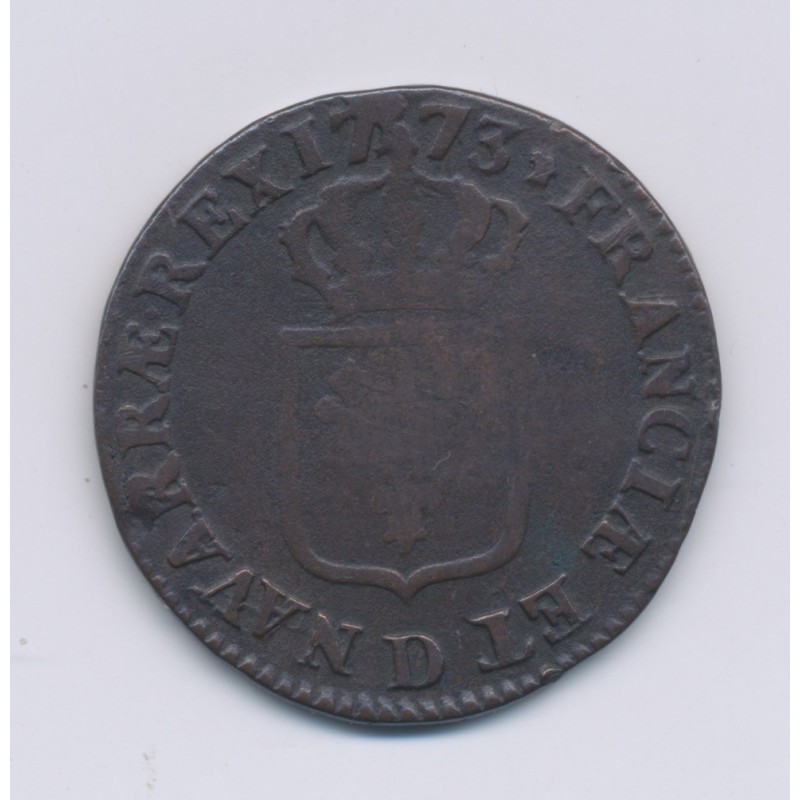 Louis XV - Sol à la vieille tête - 1773 D Lyon - B/TB