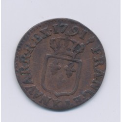 Louis XVI - Liard - 1791 K Bordeaux - cuivre - TB 2