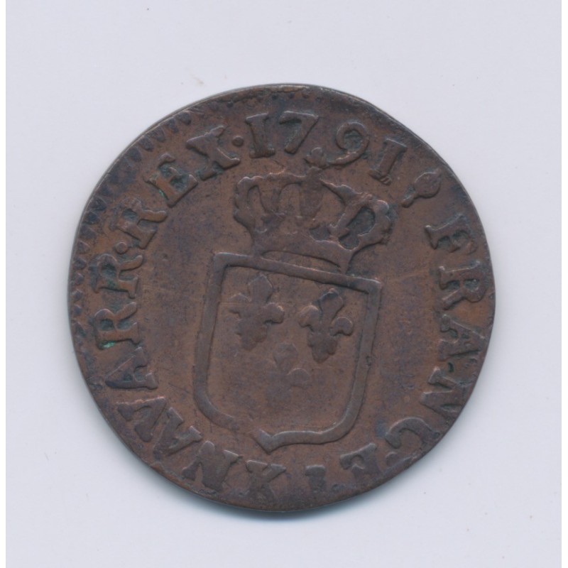 Louis XVI - Liard - 1791 K Bordeaux - cuivre - TB