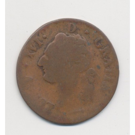 Louis XVI - 1/2 Sol du Béarn - 1785 Pau - vaquette