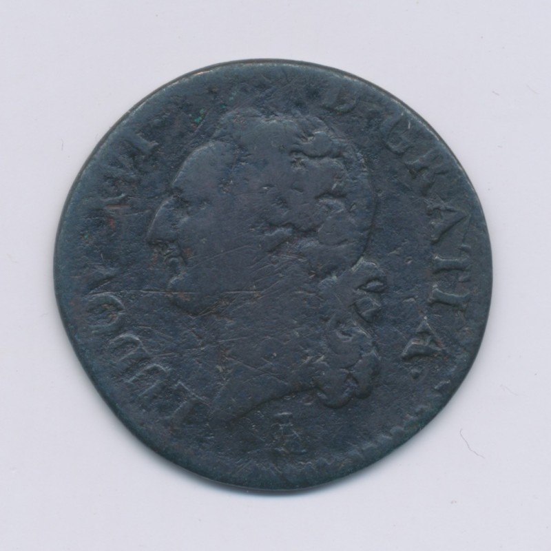 Louis XVI - 1/2 Sol - 1785 T Nantes - cuivre - B/TB