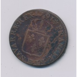Louis XVI - Sol - 1791 BB Strasbourg - TB/TTB 2