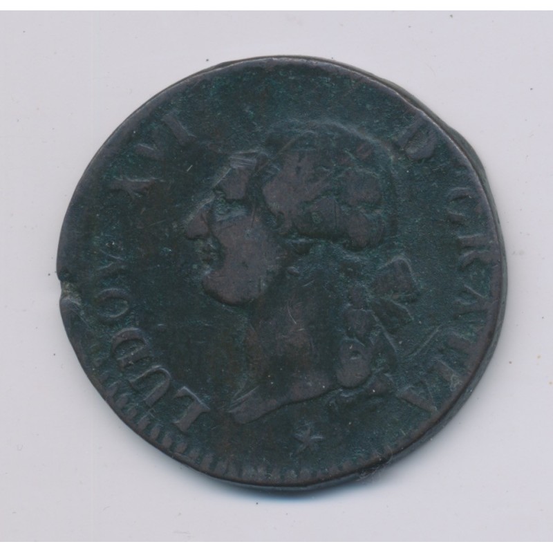 Louis XVI - Sol - 1791 W Lille - TB