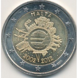2€ Malte 2012 - 10 ans de l'euro