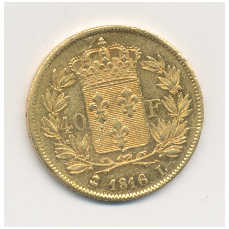 Louis XVIII - 40 francs Or - 1816 L Bayonne