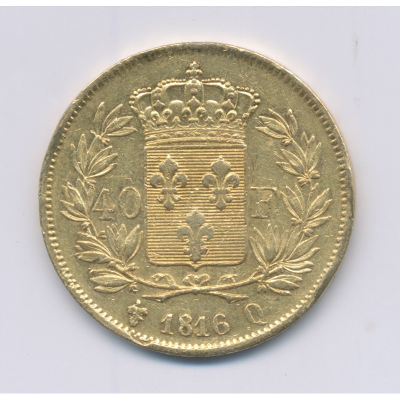 Louis XVIII - 40 Francs Or - 1816 Q Perpignan - TTB+