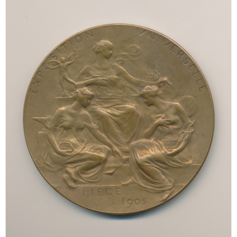 Médaille - Exposition Universelle Liège - 1905 - Bronze - 70mm - TTB