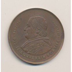 Médaille - Pius IX - Pèlerinage de Pibrac - Juin 1867 - bronze - 51mm 2