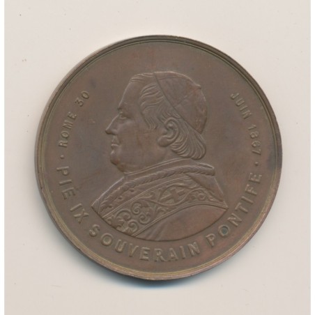 Médaille - Pius IX - Pèlerinage de Pibrac - Juin 1867 - bronze - 51mm