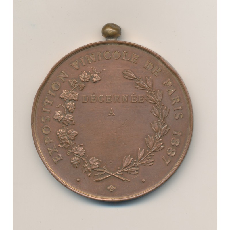 Médaille - Exposition vinicole de Paris - 1887 - bronze - 52mm