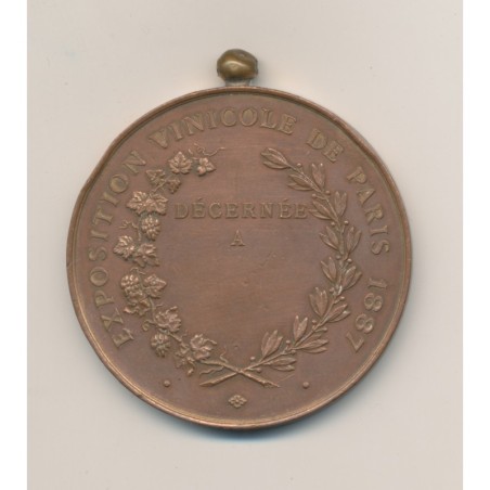 Médaille - Exposition vinicole de Paris - 1887 - bronze - 52mm