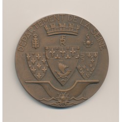 Médaille - Sceaux Paris st dénis - département de la seine - bronze - 59mm