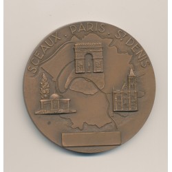 Médaille - Sceaux Paris st dénis - département de la seine - bronze - 59mm 2