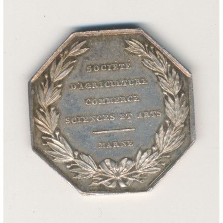 Jeton - Société agriculture commerce sciences et arts - Marne - argent